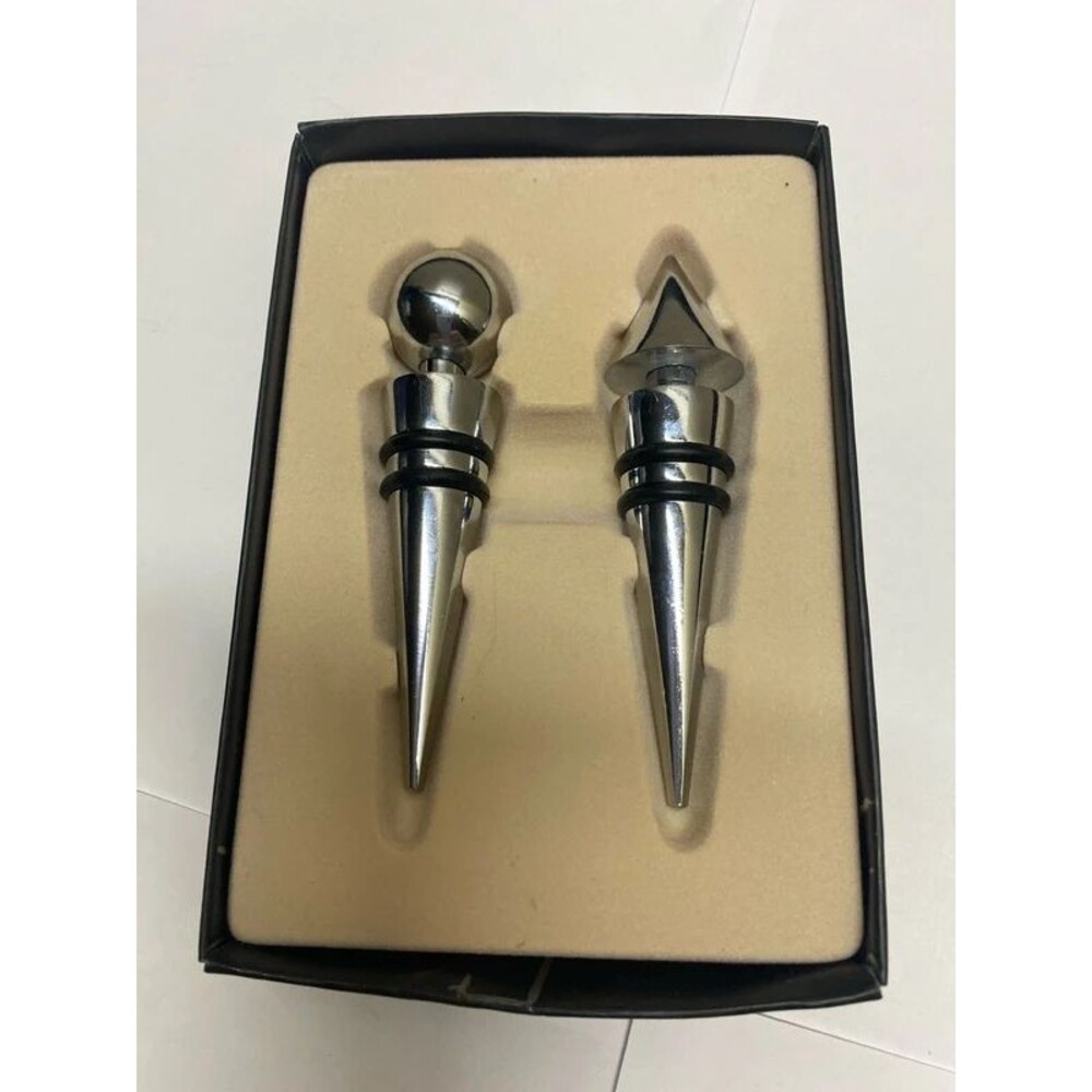 ^ set of Vine & Co. Wine Stoppers 2 piece mod esthetic